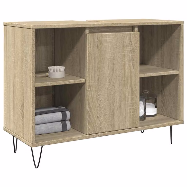 Mobile da bagno vidaXL in legno Rovere Sonoma marrone L: 80 cm, P: 33 cm, H: 60 cm