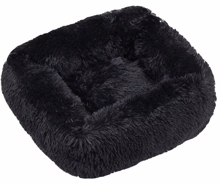 Cuccia ortopedica per cani, rettangolare, morbidissima, effetto "nuvola", taglia XXL, 110x90 cm, colore nero