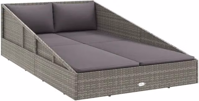 Lettino da Giardino Grigio 110x200 cm in Polyrattan CFW7599733