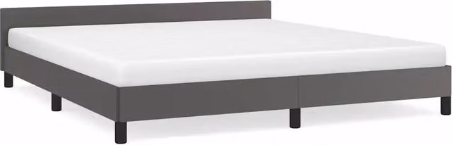 Letto matrimoniale moderno con testiera imbottita in tessuto grigio L/P/H: 180 x 200 x 186 cm