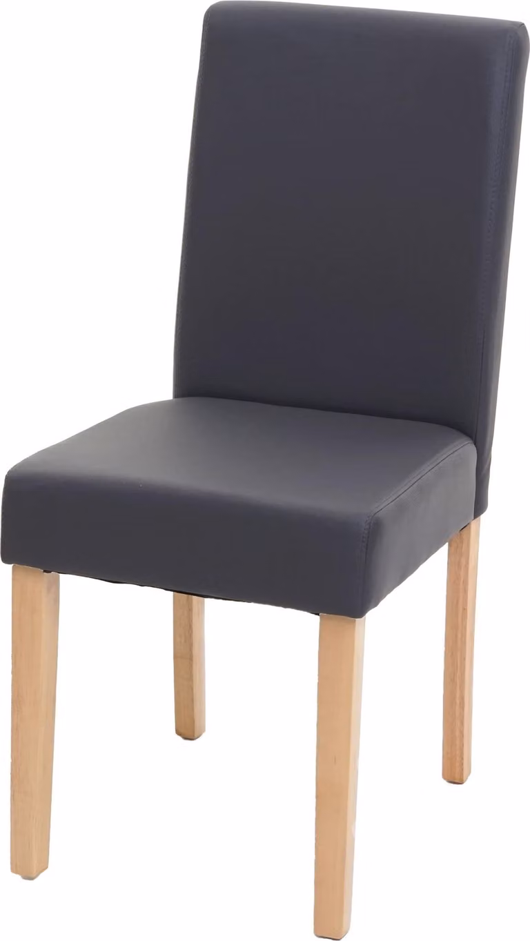 Sedia da pranzo classica e intramontabile | A x L x P 90 x 43 x 56 cm | Altezza seduta 45 cm | Pelle finta | Gambe chiare | Grigio opaco | Sedia da cucina