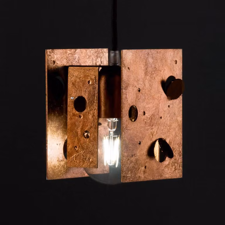 Knikerboker Lampada a sospensione Buchi, dimmerabile, Rame, Soggiorno / Sala da pranzo, Metallo, Design, Lampada a sospensione