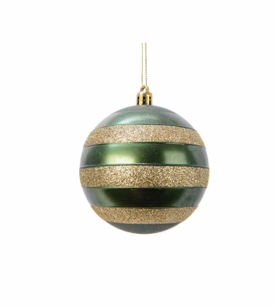 Sfera natalizia glitter verde oro