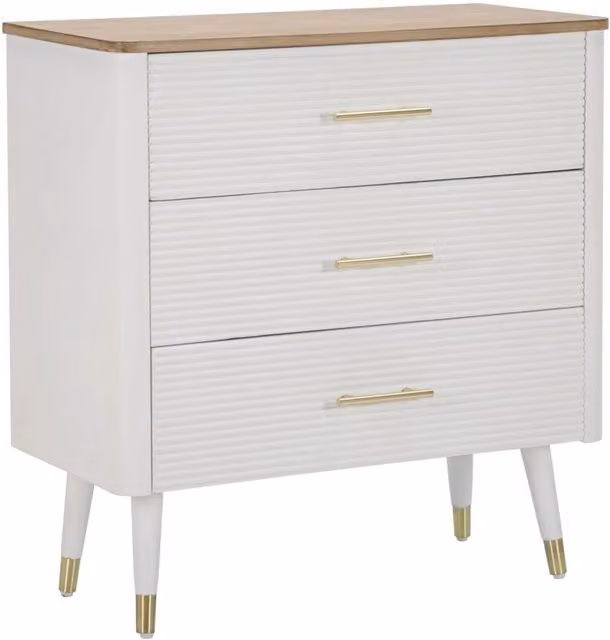 Comò Matera 78x80x37 cm in Legno MDF e Ferro Bianco/Marrone
