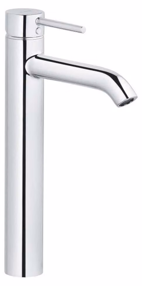 Miscelatore per lavabo, monocomando, con un foro, in ottone cromato, 325 mm, portata 5 l/min