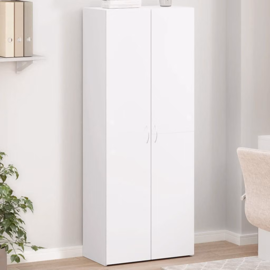 vidaXL Schedario Moderno Bianco in MDF con Ante a Battente L/P/H: 60 x 32 x 153 cm