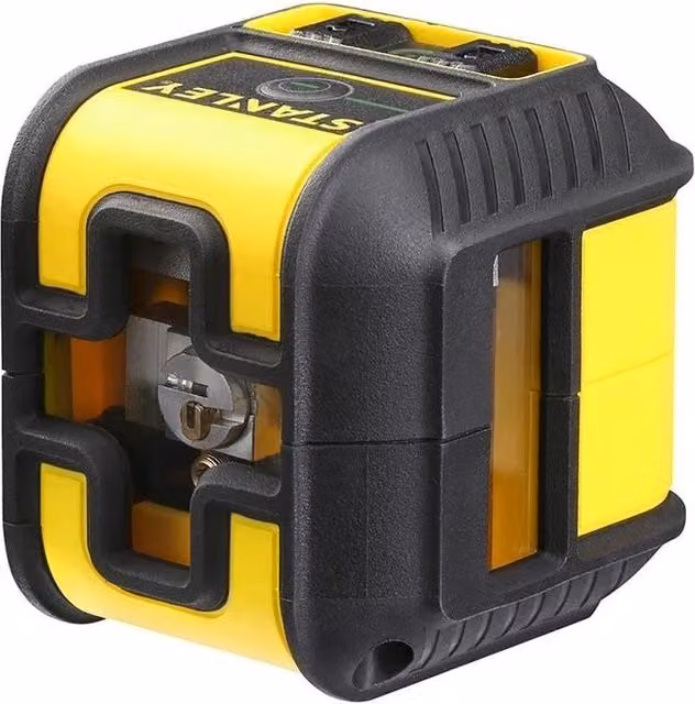 Livella Laser Autolivante Stanley STHT77592-1 con Raggio Verde, 3 Linee e Portata 16 Metri, Colore Verde e Giallo