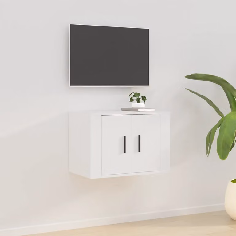 vidaXL Mobile Porta TV a Parete Bianco 57x34,5x40 cm