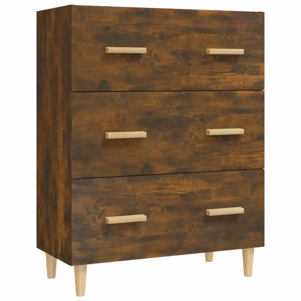Credenza Rovere Fumo 70x34x90 cm in Legno Multistrato