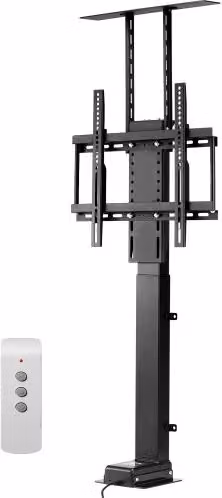 Supporto TV Motorizzato VEVOR con Telecomando, Staffa Elettrica Verticale a Sollevamento di Altezza, Capacità di Carico max. 60 kg, Compatibile con VESA 40x40 cm, Colore Nero Opaco