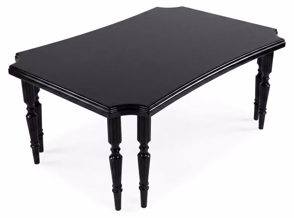 Tavolino elegante, design moderno, nero lucido, geometrico, lusso