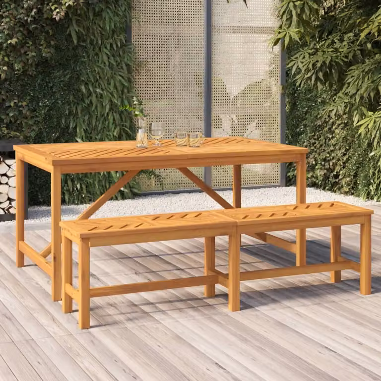 The Living Store Panca da giardino 150 cm in legno massiccio di acacia