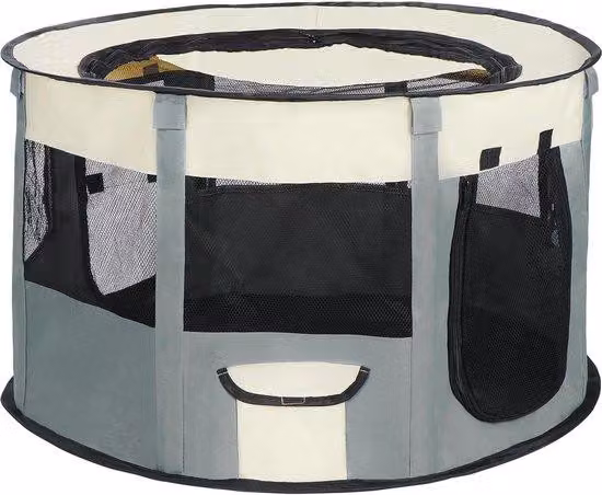 Tenda da giardino per cani, portatile, pieghevole, cuccia per cani, tenda per cani, cuccia da giardino, 87 x 87 x 54 cm, grigia