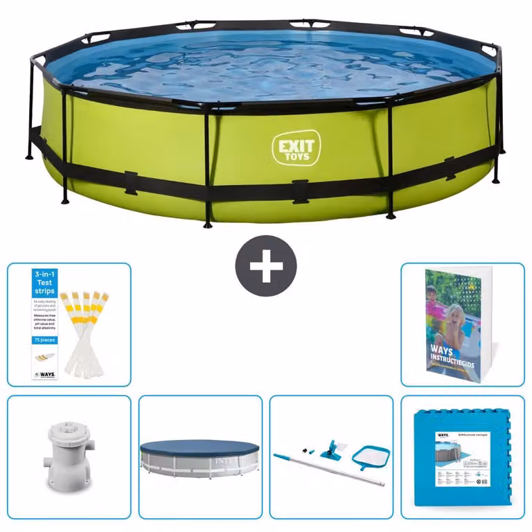 Piscina gonfiabile rettangolare - 360x76 cm - Set da 5 pezzi - Modello S191