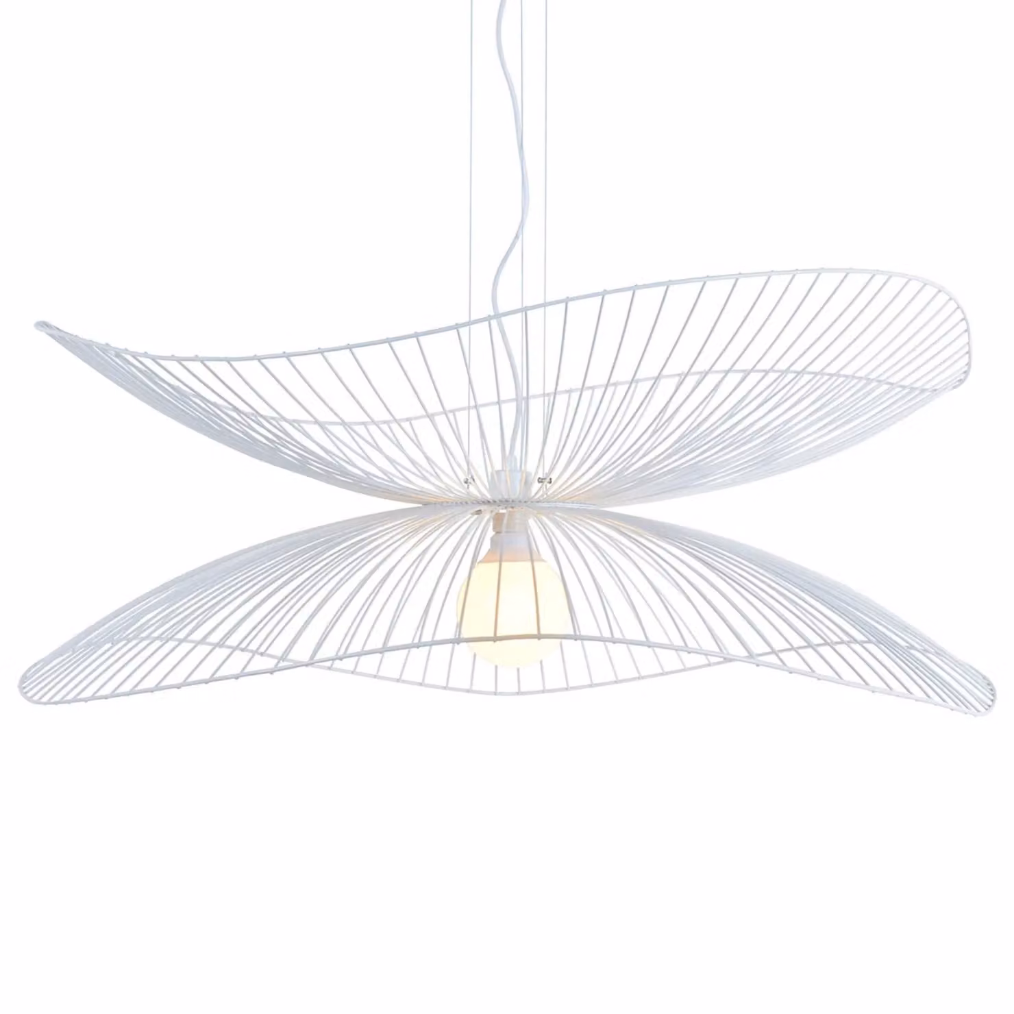 Forestier Lampada a sospensione Libellule L, dimmerabile, Bianco / Opale, Soggiorno / Sala da pranzo, Metallo, Design, Lampada a sospensione