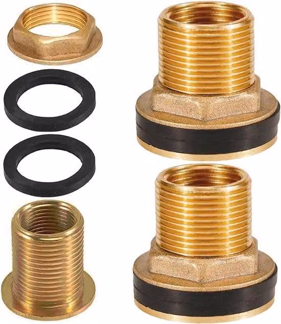 Set di viti per serbatoio in ottone 3/4" x 1/2" - Set per serbatoio dell'acqua - 3 pezzi
