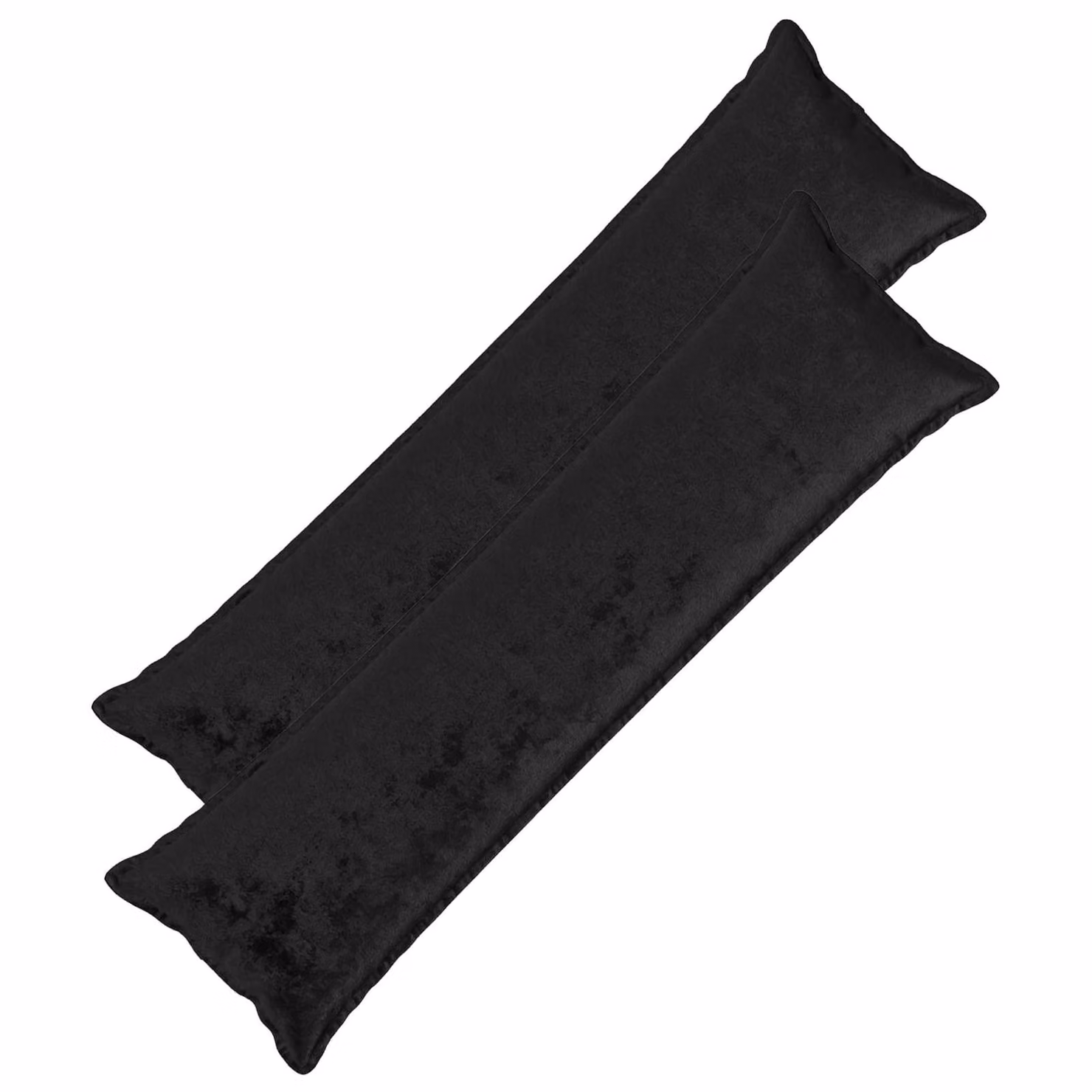 Set di 2 federe vidaXL HOUTEN in flanella nera, L 145 cm x L 40 cm