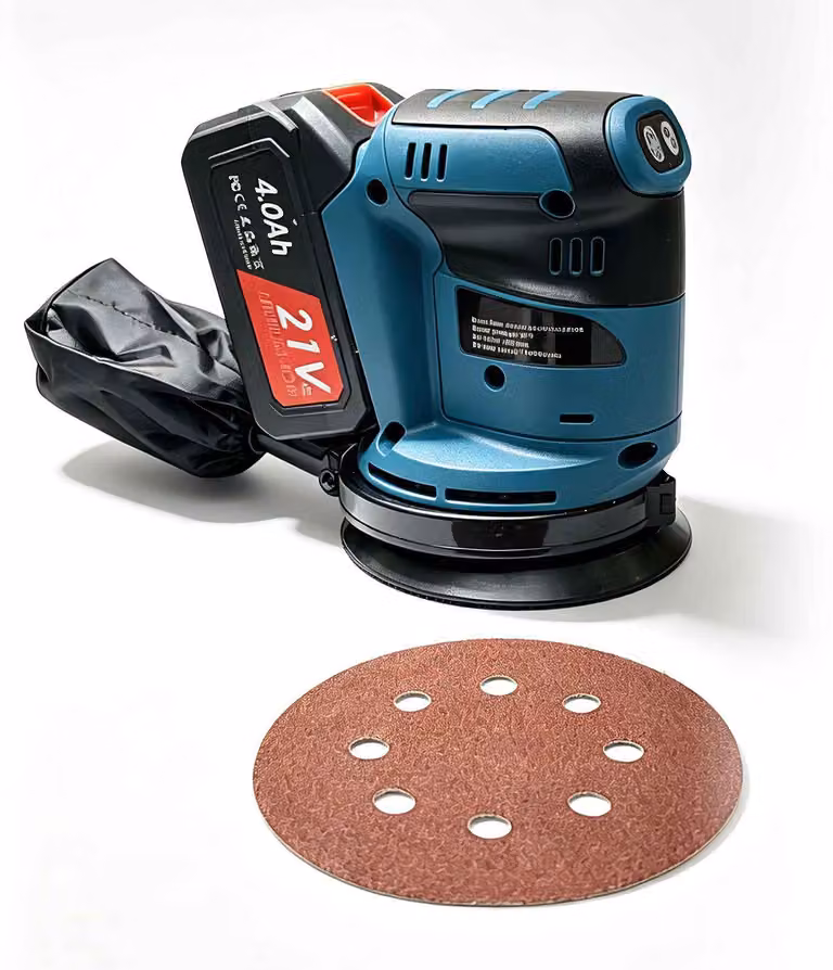 Levigatrice orbitale a batteria Zimilo da 21V con batteria da 4.0Ah: levigatrice da 1200W, con 6 velocità regolabili fino a 15000 giri/min, disco abrasivo da 125mm