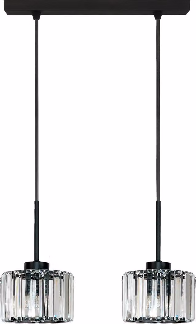 Lampadario A Sospensione Nero In Vetro Omena 14-958
