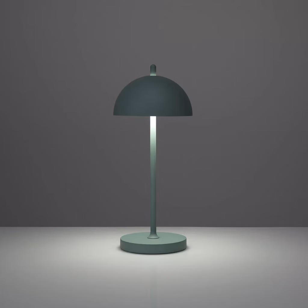 Lampada da tavolo ricaricabile DRAVEN verde in metallo con tecnologia LED dimmabile e controllo touch per esterno e interno – 2