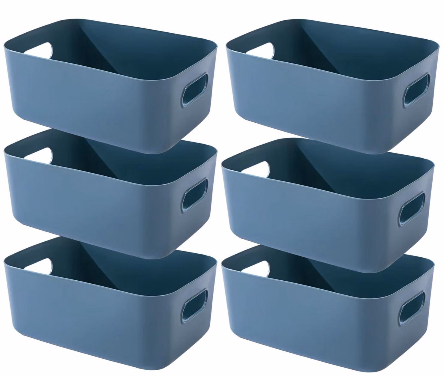 Omgoods - Contenitori portaoggetti in plastica di alta qualità - Set di 3 - 30 x 20 x 12 cm - 25 x 18 x 10 cm - 20 x 15 x 7 cm - Con maniglie - Cesti portaoggetti