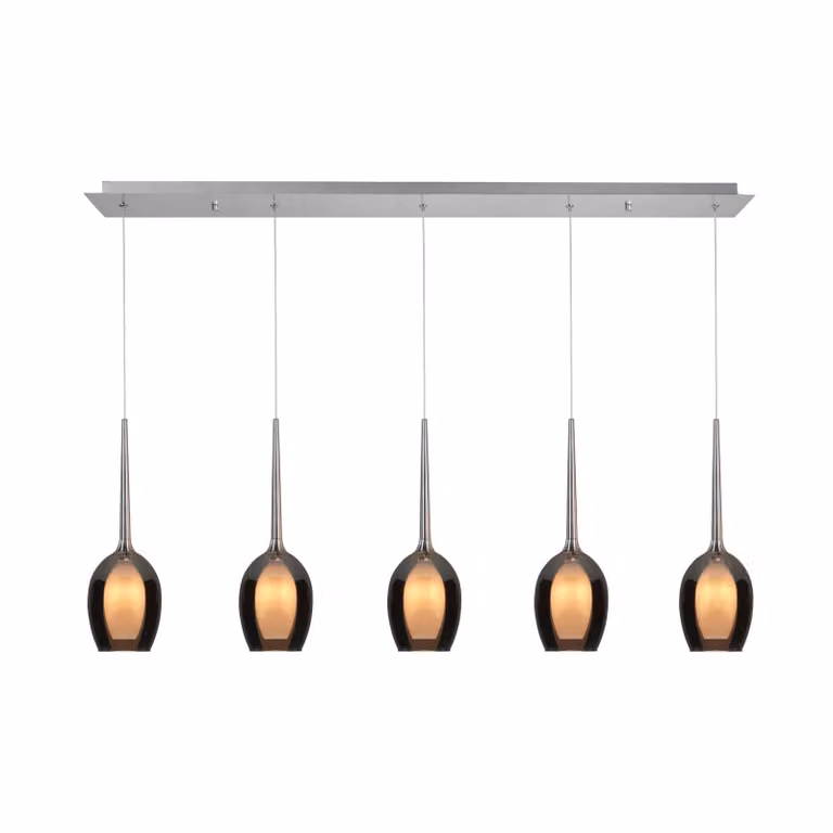 HighLight Lampada a sospensione in vetro Belle, dimmerabile, Alluminio / Grigio / Zincato, Soggiorno / Sala da pranzo, Vetro, Moderno, Lampada a sospensione