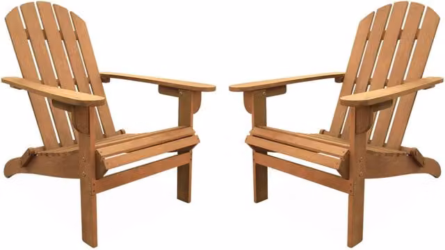 Set di 2 poltrone da giardino Adirondack Salamanca Sweeek in legno di eucalipto color marrone – 1