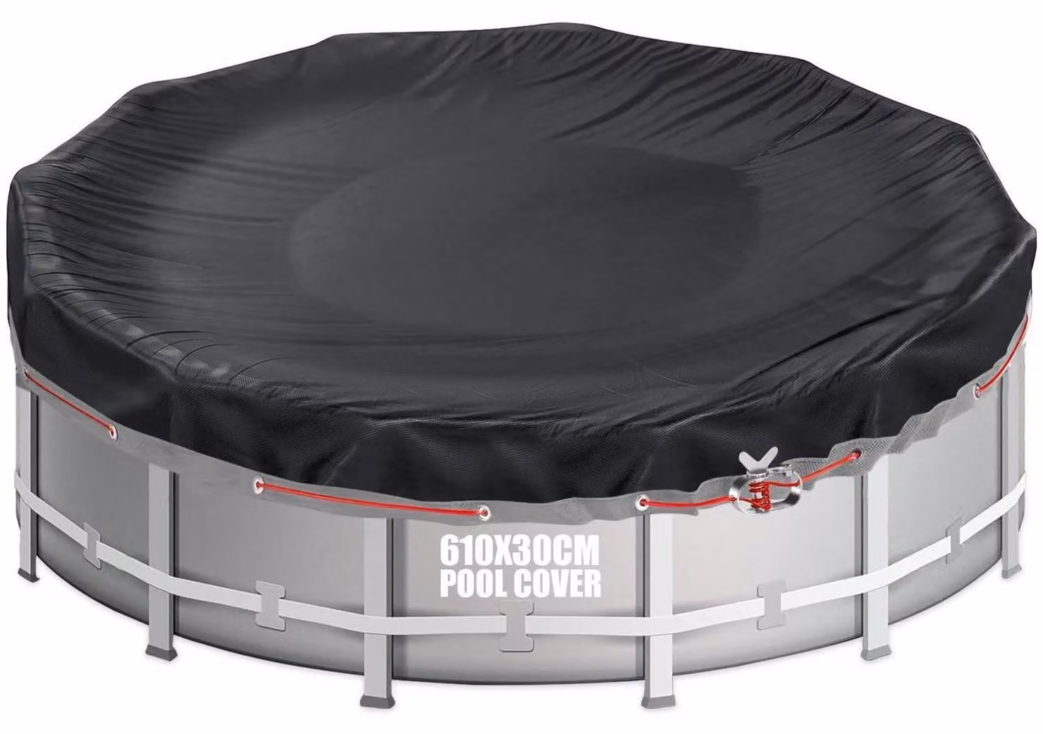 Copertura per piscina, forma circolare, 610 cm di diametro, tessuto Oxford 420D, adatta per piscine con diametro da 550 a 610 cm