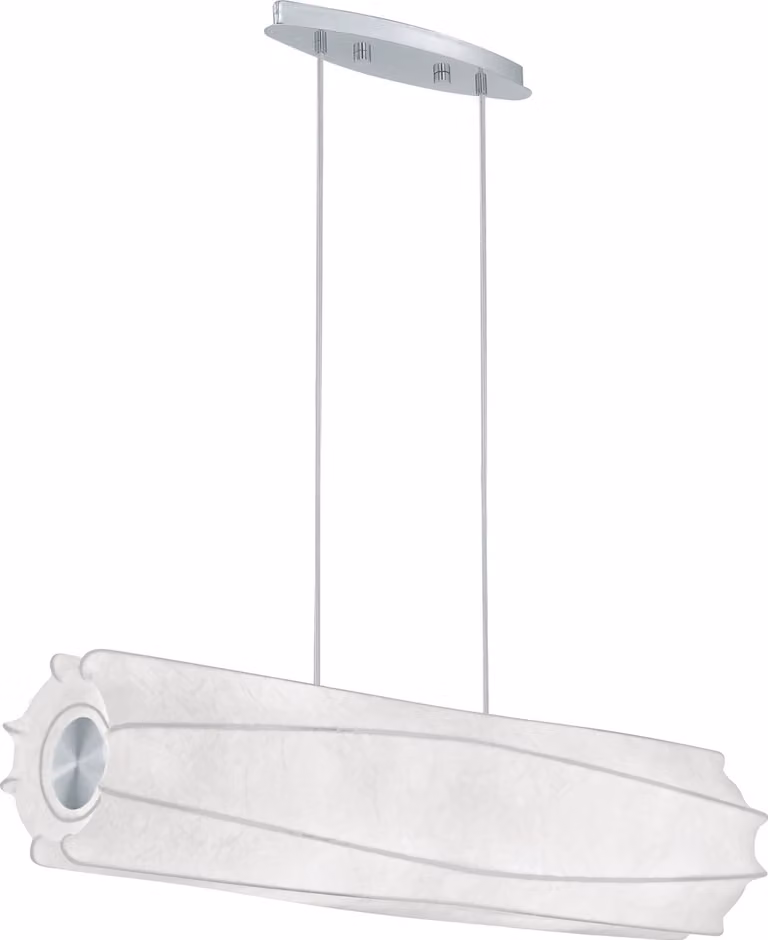 Lampada a sospensione, cromo, paralume Cocoon bianco L 79,5 cm