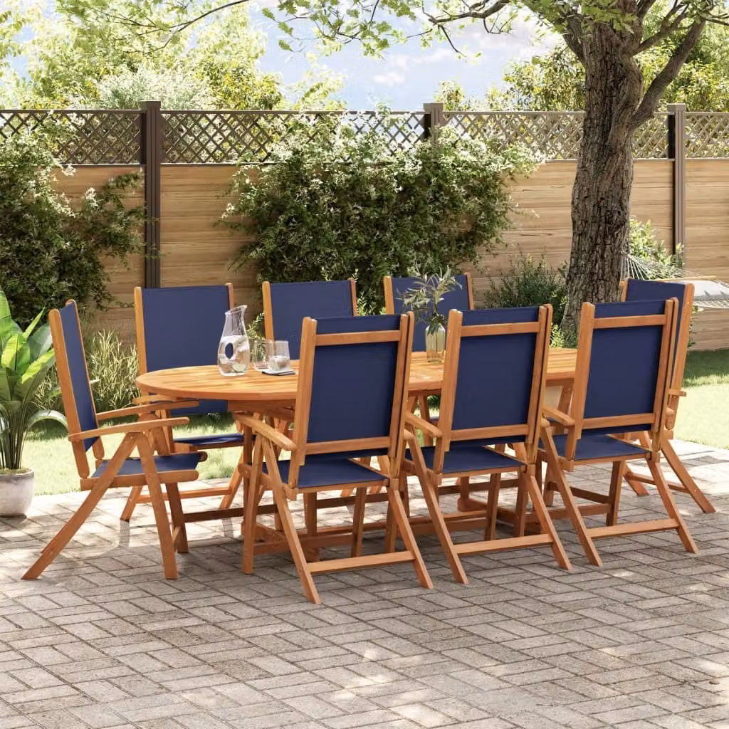 Maison Exclusive - Set da pranzo da giardino da 9 pezzi in legno massello di acacia e Textilene