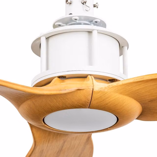 JUST FAN, Ventilatore senza Luce, Faro Barcelona Corpo: Bianco, Colore: Acero