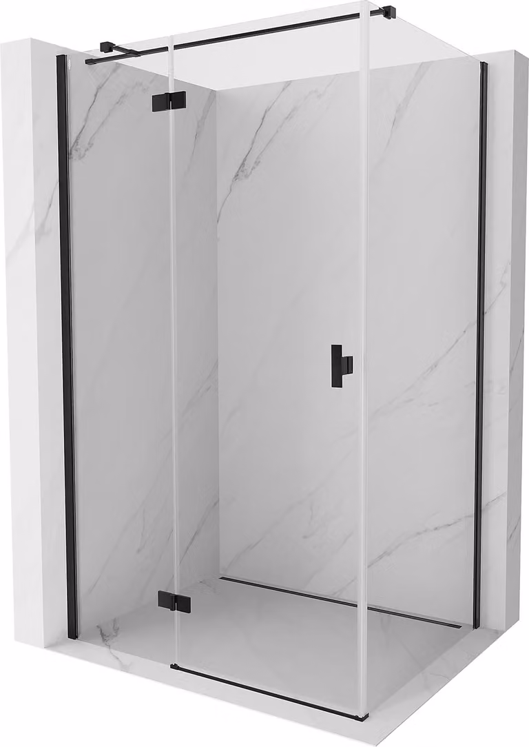 Mexen Mist-H T cabina doccia con anta sinistra 90 x 120 cm, trasparente, nera - 8A5T-090-120-70-00-L