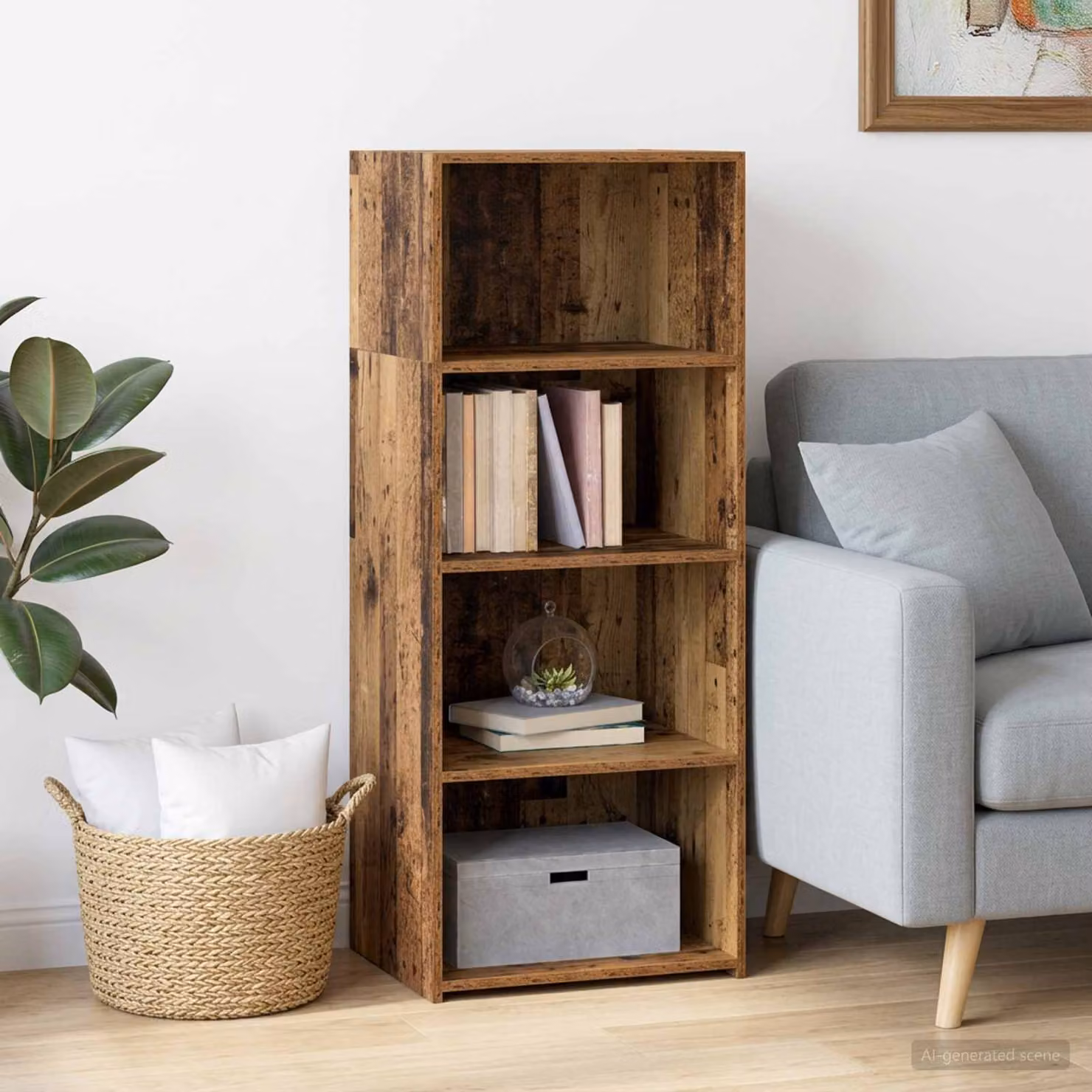 Credenza moderna vidaXL in legno ingegnerizzato marrone L 50 cm, P 41 cm, H 124 cm