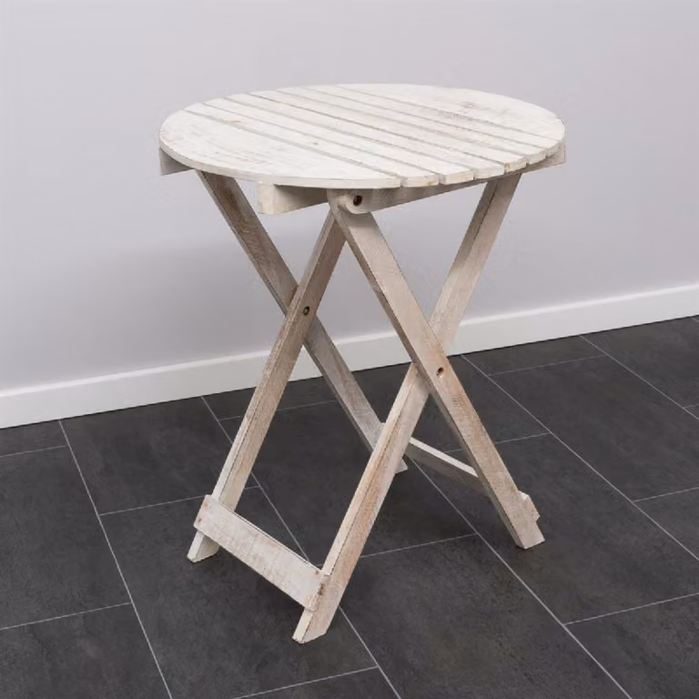Tavolino pieghevole VCM | tavolino pieghevole | tavolino da fiori circa 3 kg | legno fiammato rotondo Ø 50 cm