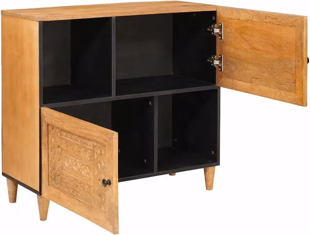 Credenza moderna in legno di mango massello marrone L: 80 cm, P: 33 cm, H: 75 cm