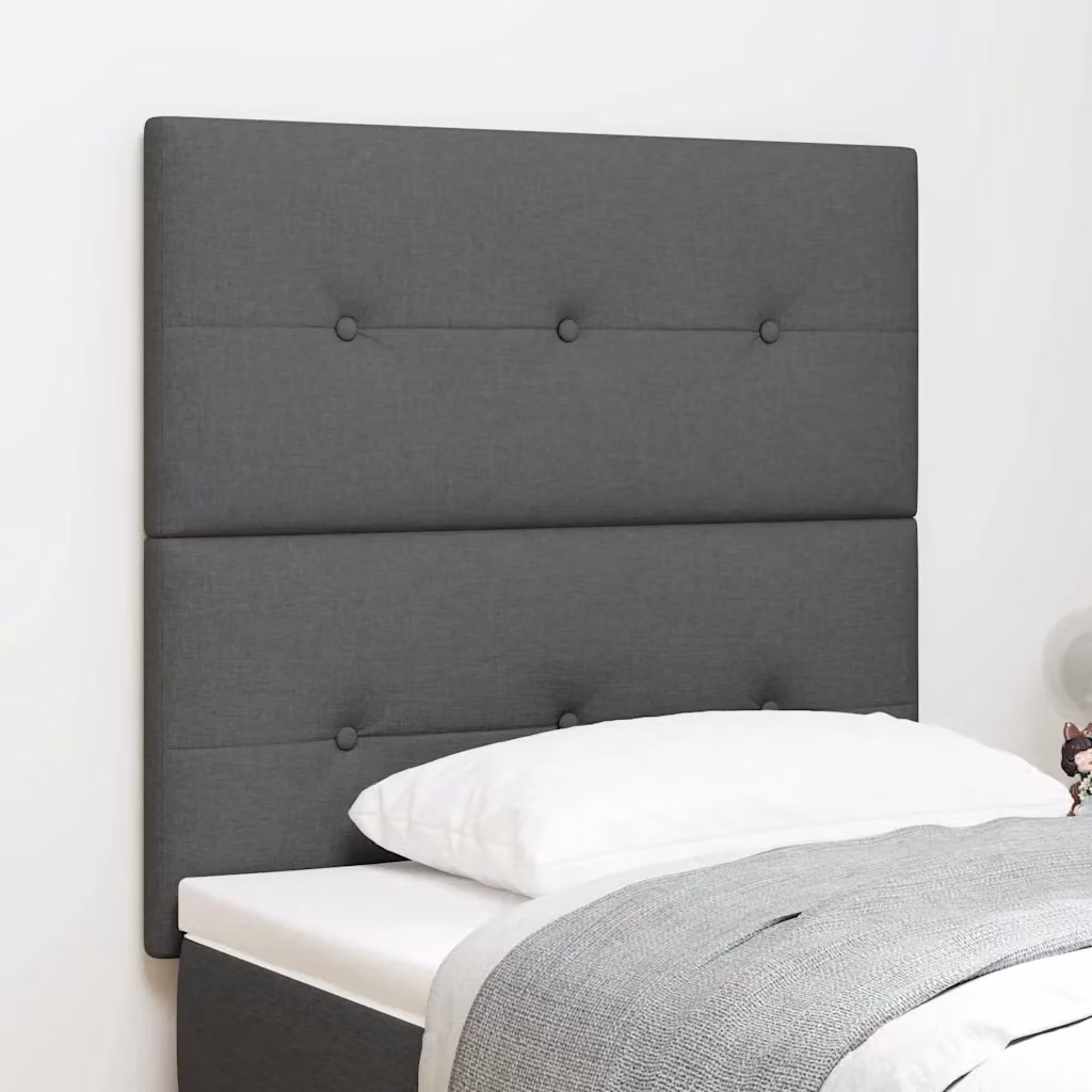 Testiera per letto regolabile in altezza vidaXL in tessuto grigio scuro, Larghezza: 100 cm