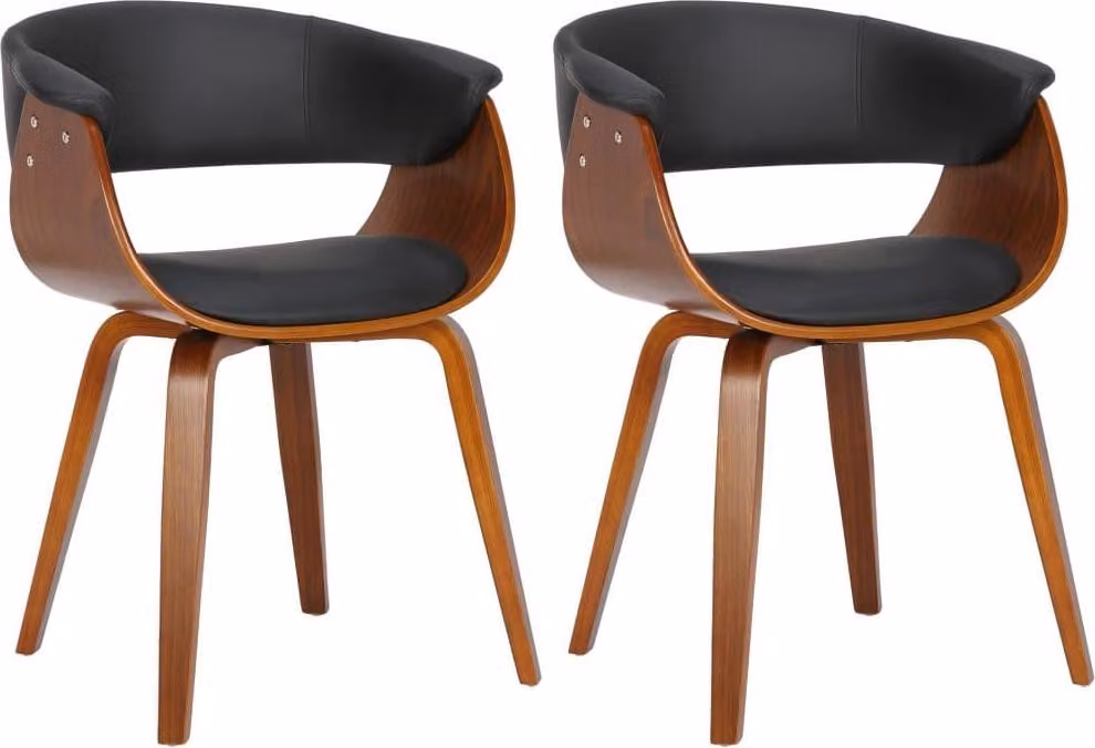 set di 2 sedie da pranzo - sedie da cucina - elevato comfort di seduta | colore: nero