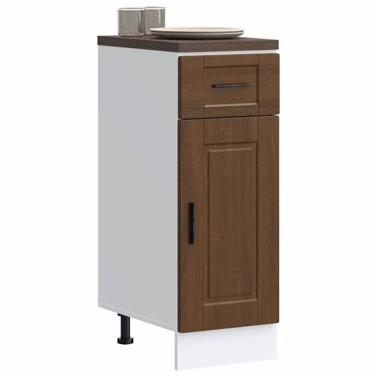Base da cucina moderna vidaXL Porto in legno multistrato e MDF, colore marrone, L: 46 cm, P: 30 cm, H: 81,5 cm