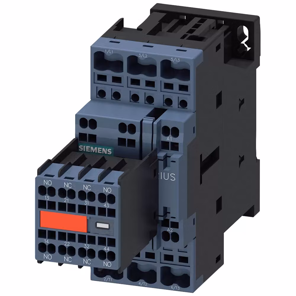 Contattore Siemens, AC-3e, 9 A/4 kW/400 V, a 3 poli, CA 230 V, 50/60 Hz, 2S+2Ö, collegamento a molla... 3RT20232CL243MA0