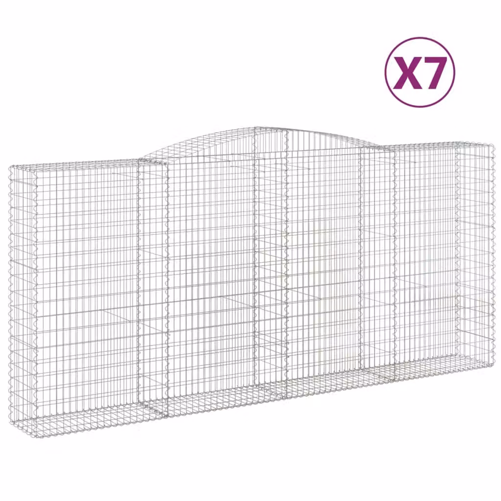 Cesti Gabbioni ad Arco 7 pz 400x50x180/200 cm Ferro Zincato