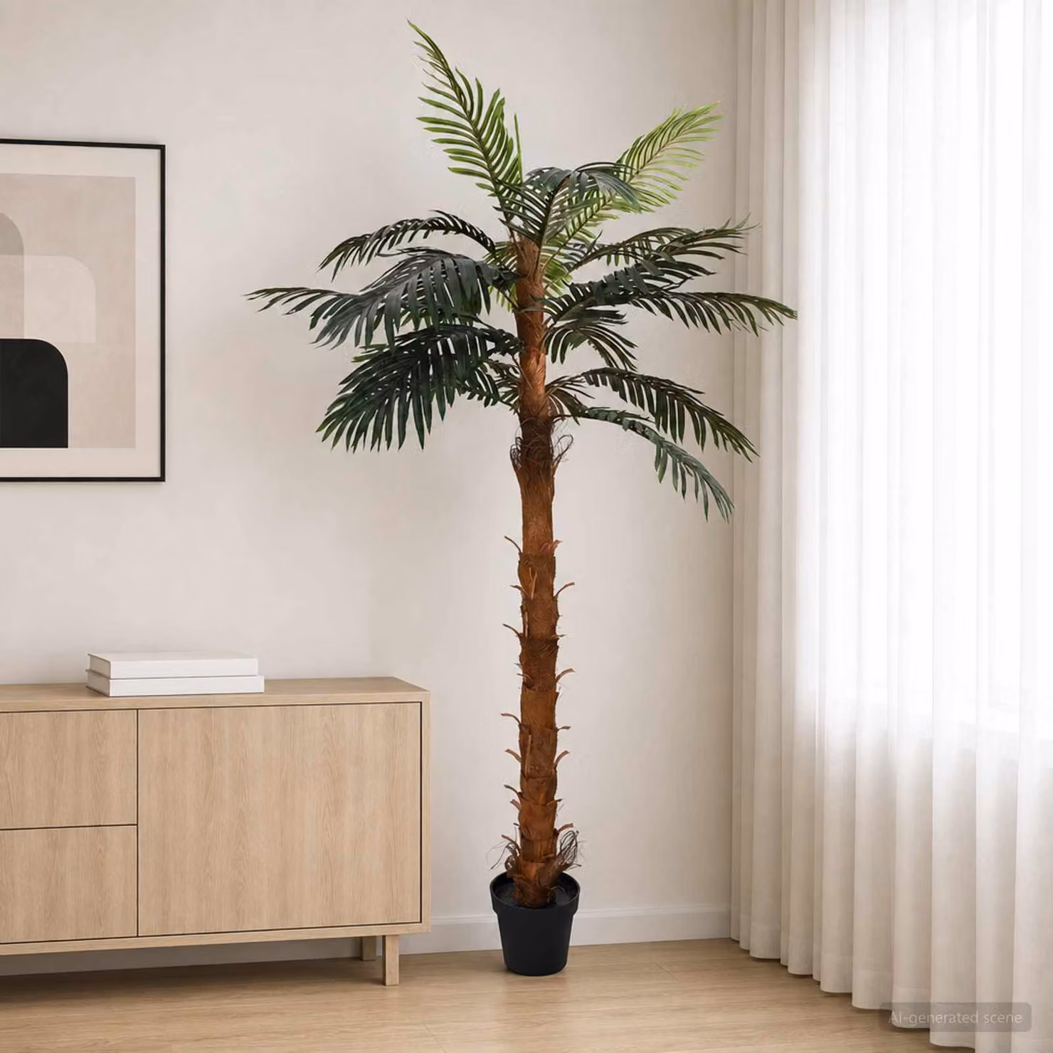 Albero di Cocuspalm Artificiale Verde vidaXL L: 70 cm, P: 20 cm, H: 200 cm