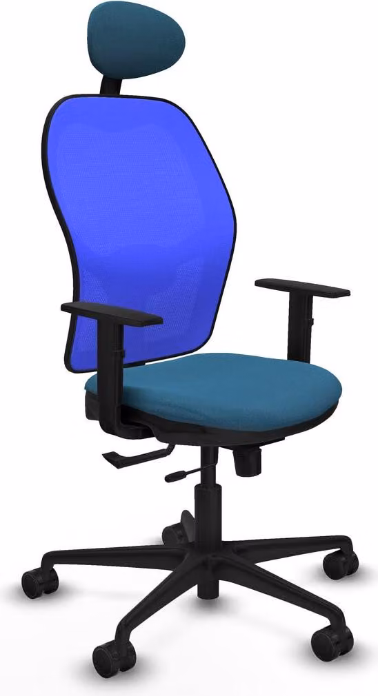 Sedia da ufficio con poggiatesta, modello Jorquera Piqueras y Crespo 1D036N1, colore verde petrolio