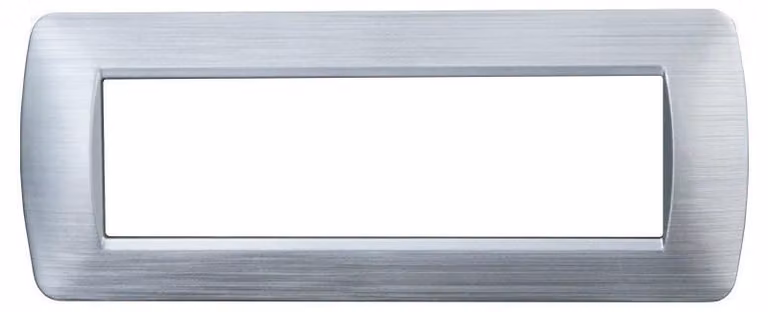 ETTROIT LN85715 Placca Plastica Serie Space 7P Colore Silver Satinato Compatibile Con Bticino Living Light