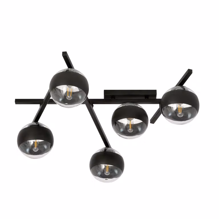 Lampadario Emibig 5xE14 40W SMART 5 NERO/RIGHE 1105/5