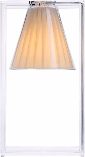Lampada da tavolo Kartell Light-Air in tessuto e plastica, trasparente e beige, con luce LED bianco caldo