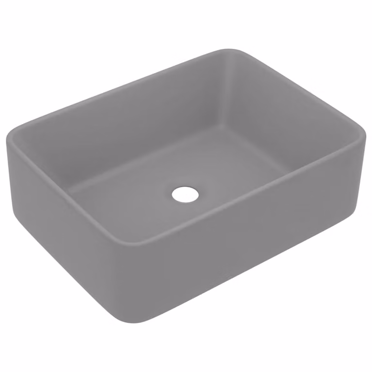 Lavandino Luxury Grigio Chiaro Opaco 41x30x12 cm in Vetroceramica