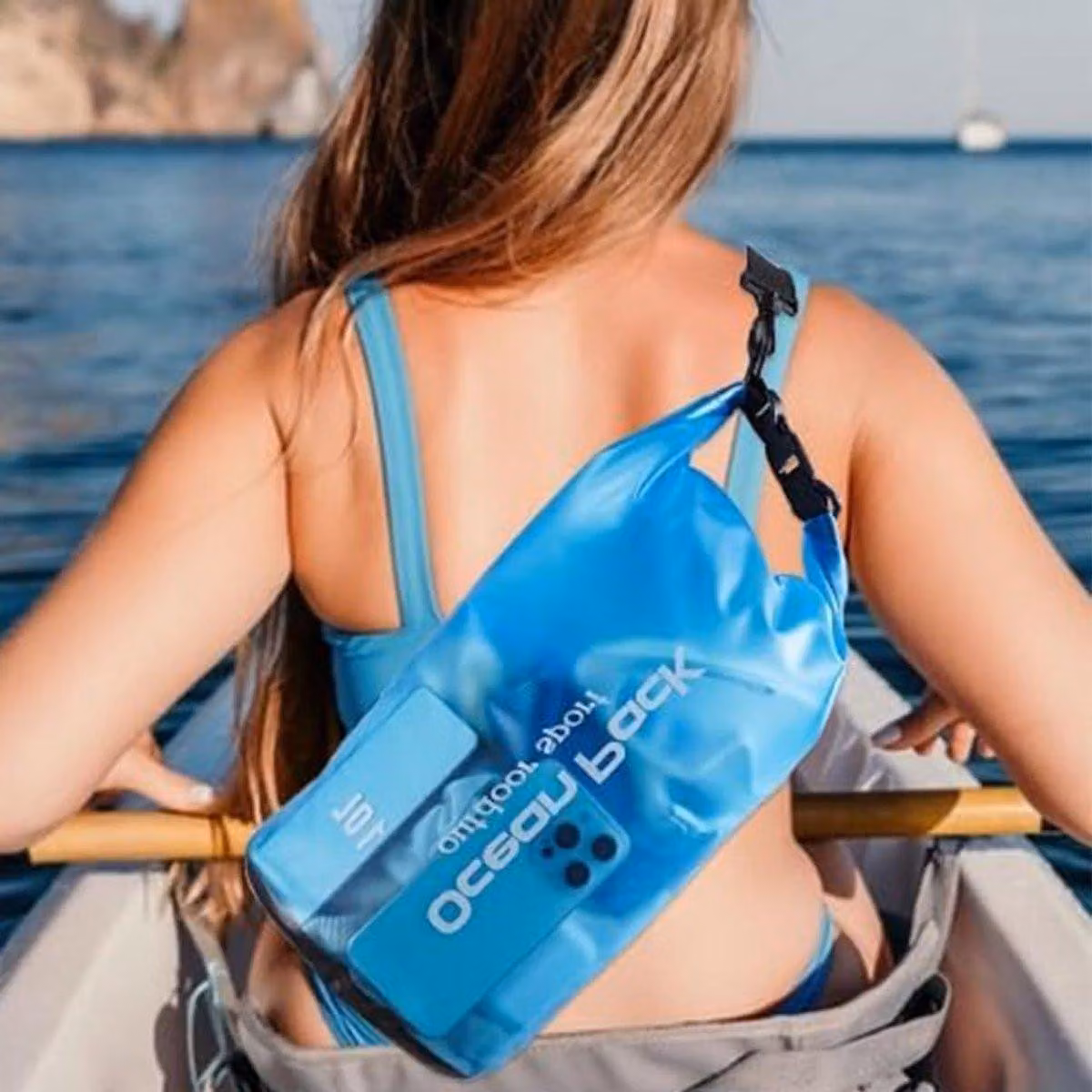 Borsa impermeabile - Compatta e leggera - Blu - Ideale per rafting e kayak - Unisex, per adulti