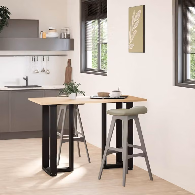 vidaXL Gambe per tavolo da bar a forma di T 2 pz nere 50x35x(90-91) cm