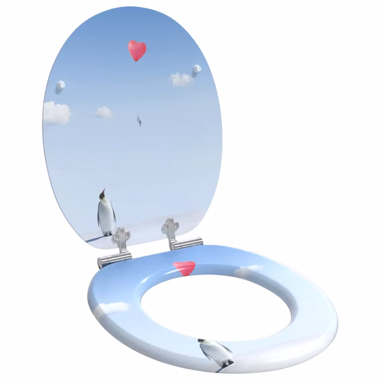 Sedile per WC blu in legno ingegnerizzato vidaXL 44 x 38 cm