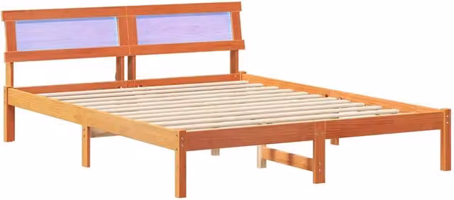 Letto matrimoniale | Letto per adulti | Struttura del letto Marrone cerato 150 x 200 cm Pino massello